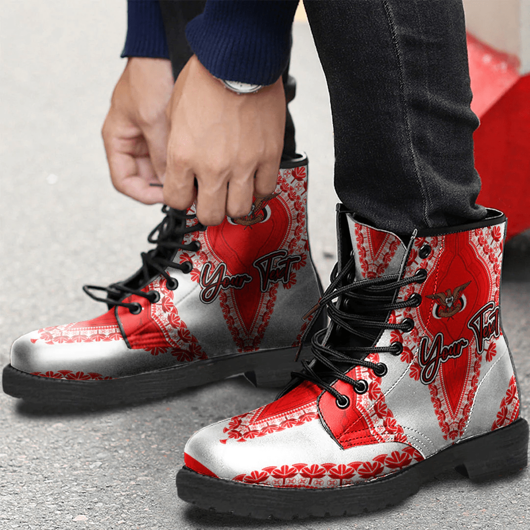 Africa Boots Yemen White Version Leather Boots Vintage African Dashiki