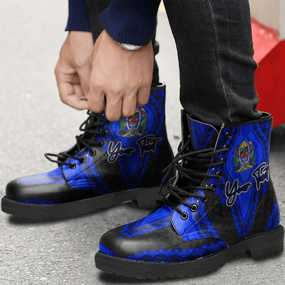 Africa Boots Tanzania Black Version Leather Boots Vintage African Dashiki