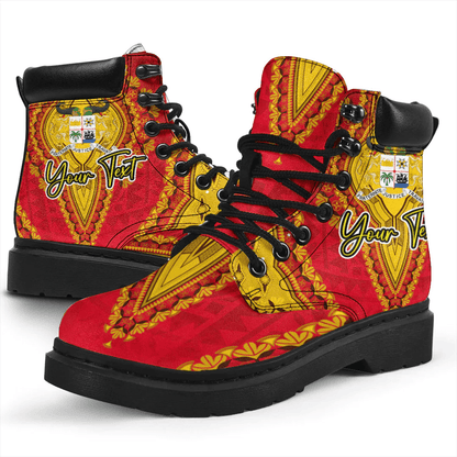 Africa Boots Benin Red Version All Season Boots Vintage African Dashiki