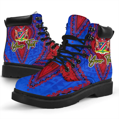 Africa Boots Namibia Blue Version All Season Boots Vintage African Dashiki
