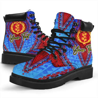 Africa Boots Eritrea Blue Version All Season Boots Vintage African Dashiki