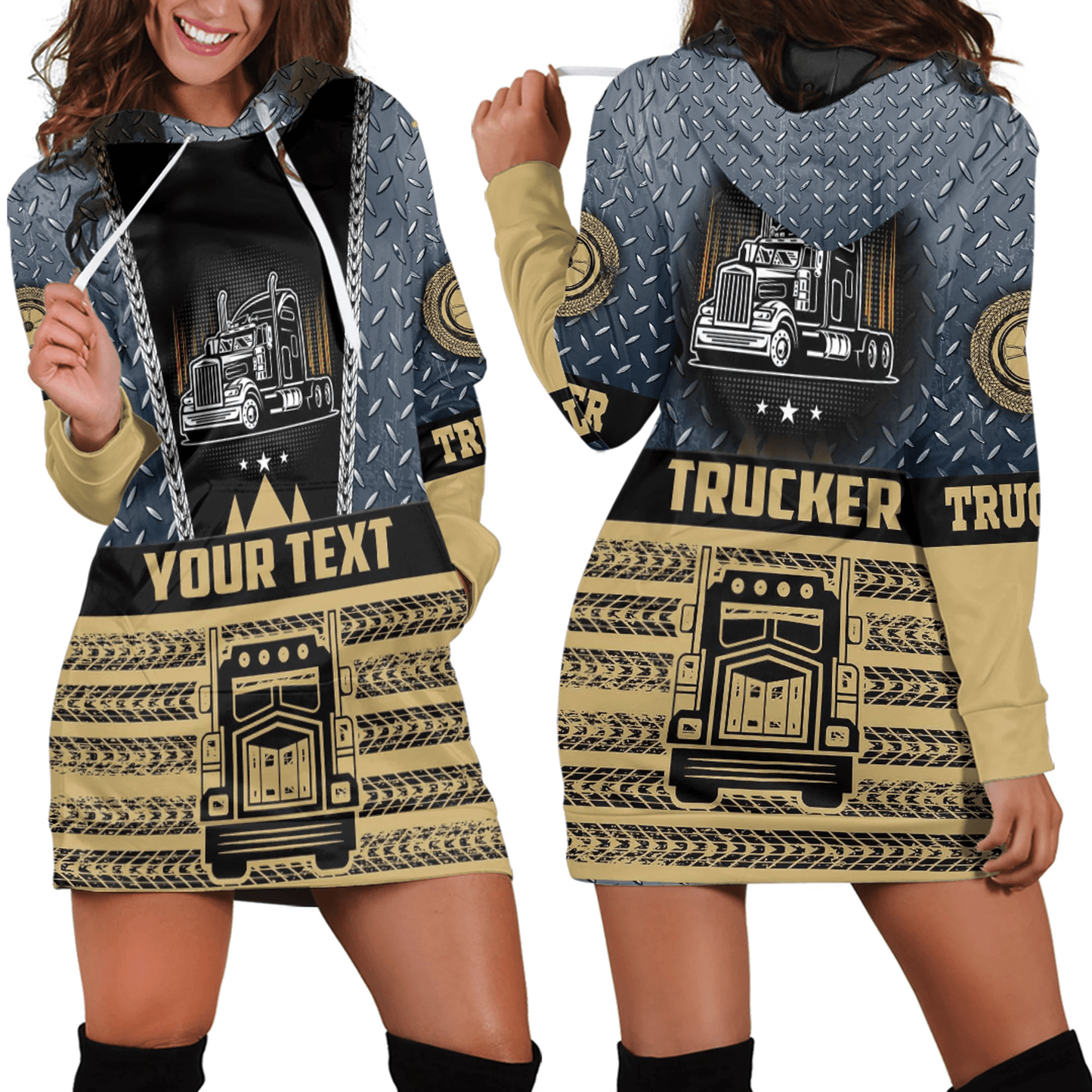 Hoodie Dress Custom Trucker Stylized