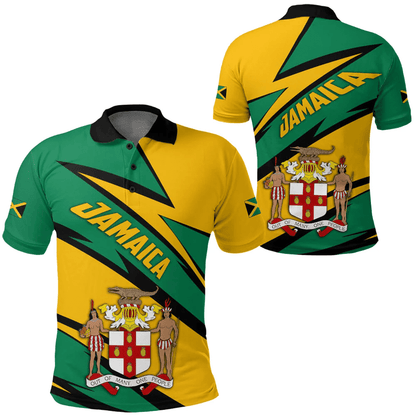 Polo Shirts Jamaica Sport Stylized Flag