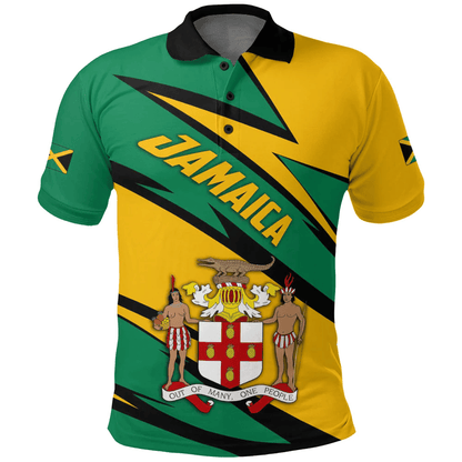 Polo Shirts Jamaica Sport Stylized Flag