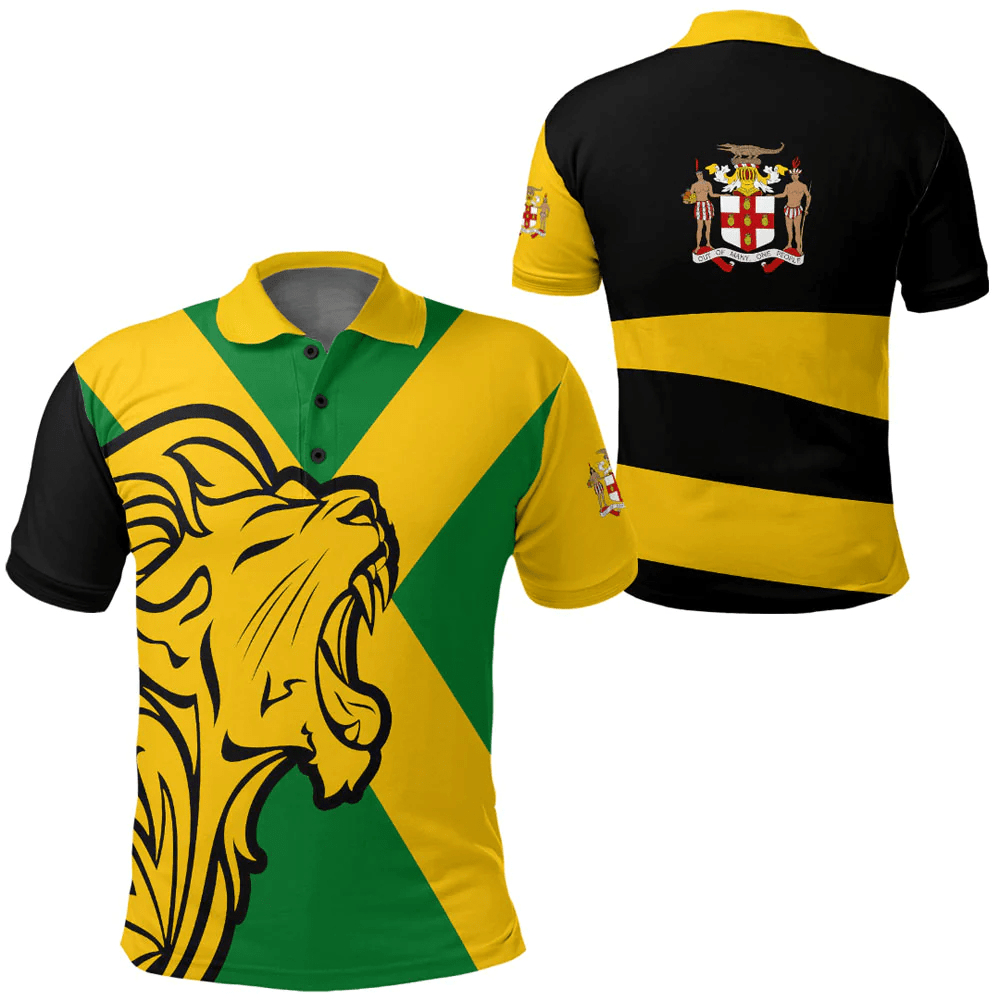 Polo Shirts Jamaica Flag and Lion