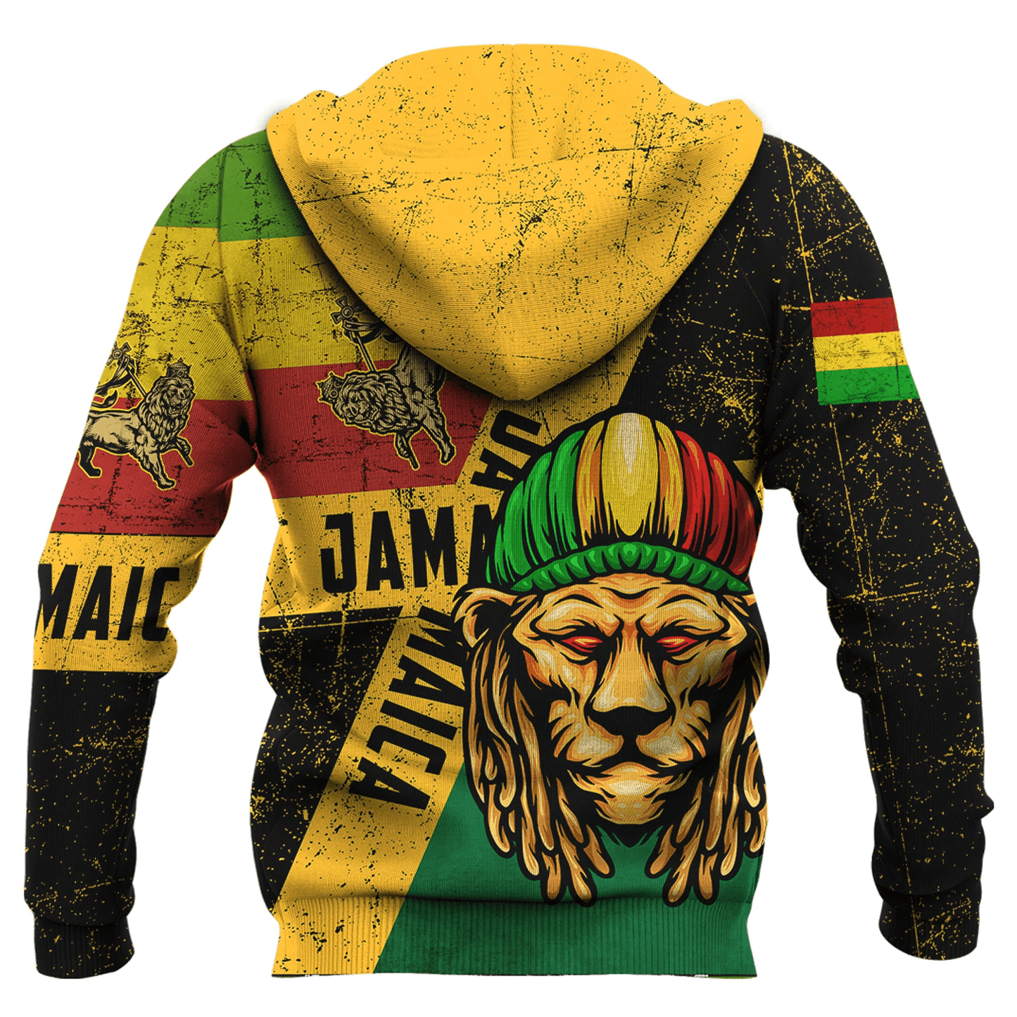 Zip Hoodie Jamaica Lion And Judah Flag Style