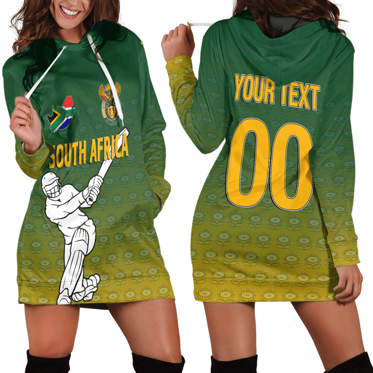 Hoodie Dress Custom South Africa Cricket Style