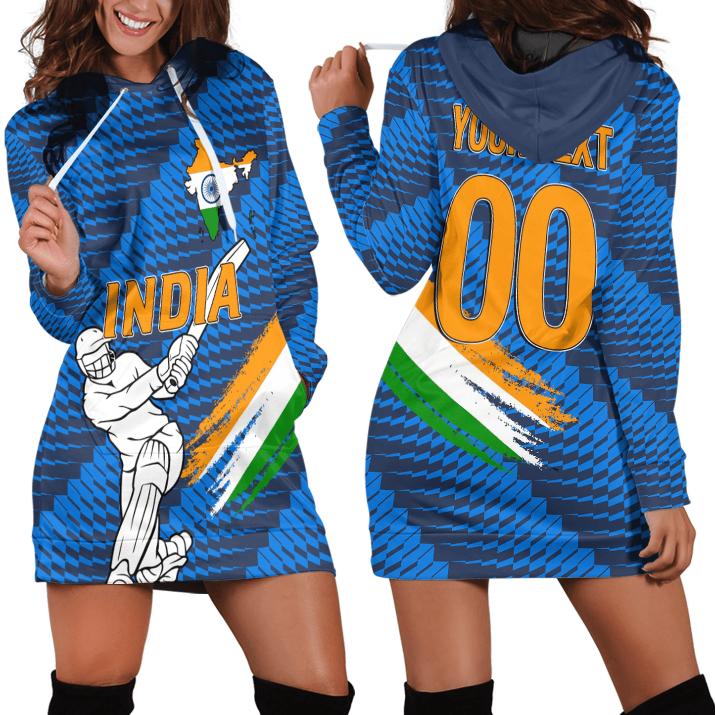 Hoodie Dress Custom India Cricket Style