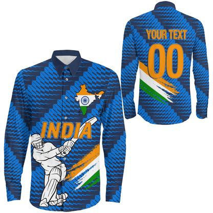 Long Sleeve Button Shirt  Custom India Cricket Style