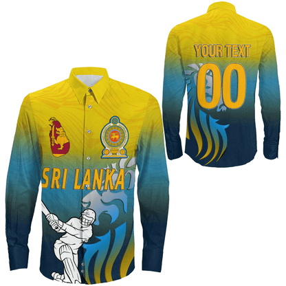 Long Sleeve Button Shirt  Custom Sri Lanka Cricket Style