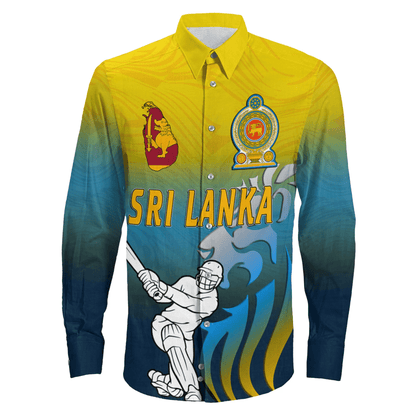 Long Sleeve Button Shirt  Custom Sri Lanka Cricket Style