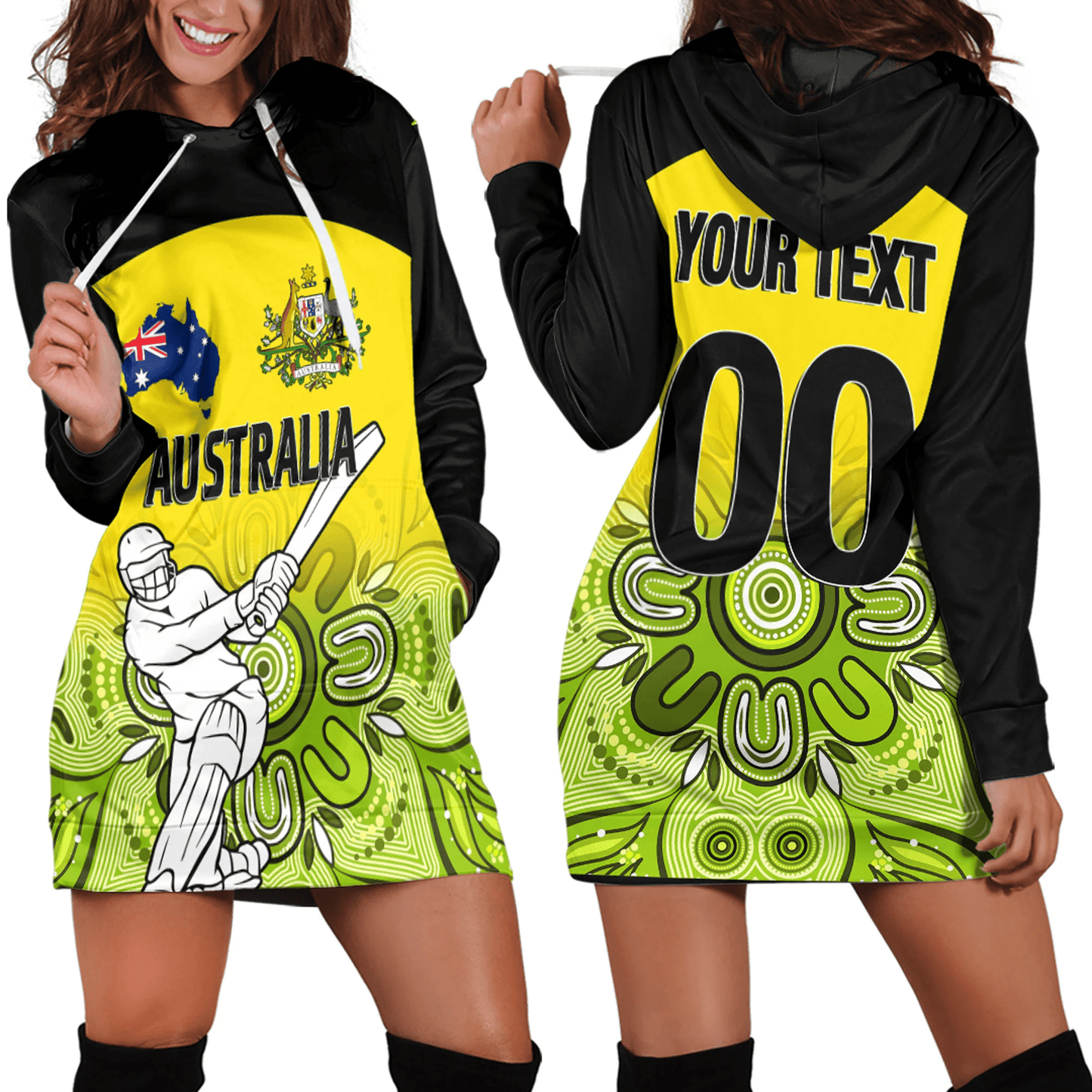 Hoodie Dress Custom Australia Cricket Style