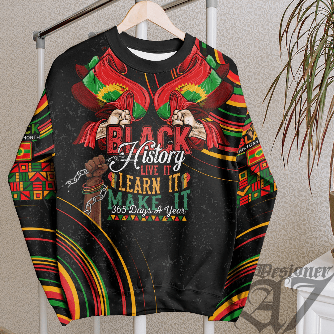 Africa Clothing Oromo Sweatshirt Black History Live it Learn it Make it