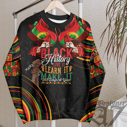 Africa Clothing Oromo Sweatshirt Black History Live it Learn it Make it