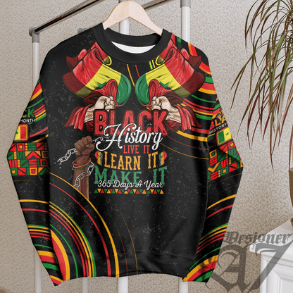 Africa Clothing Senegal Sweatshirt Black History Live it Learn it Make it