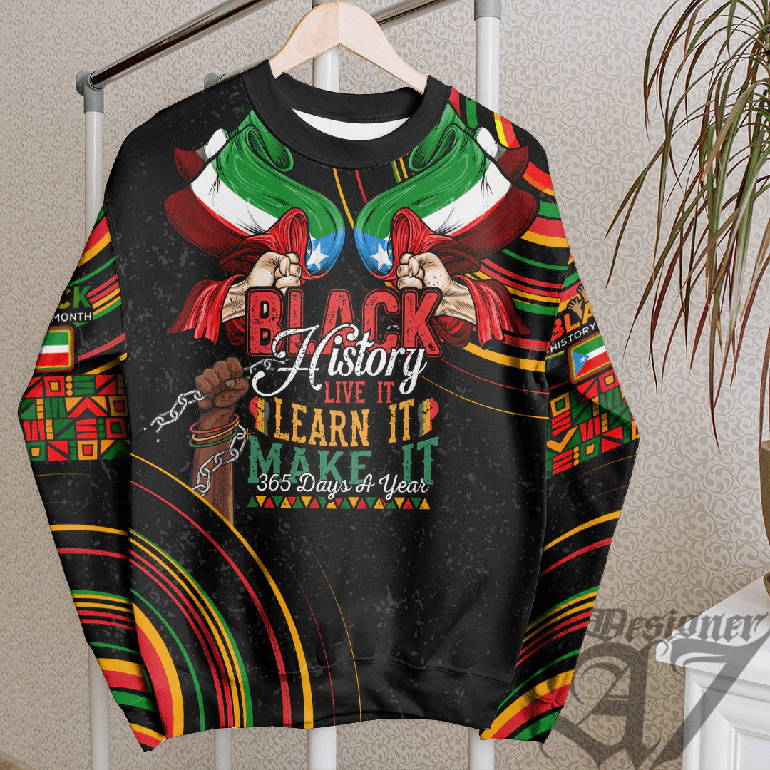 Africa Clothing Somali Ethiopia National Regional State Sweatshirt Black History Live it Learn it Make it