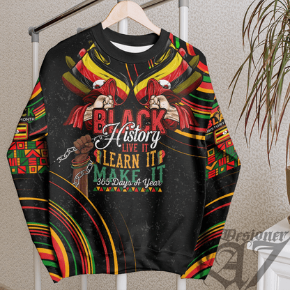 Africa Clothing Uganda Sweatshirt Black History Live it Learn it Make it