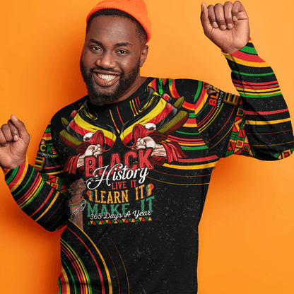 Africa Clothing Uganda Sweatshirt Black History Live it Learn it Make it