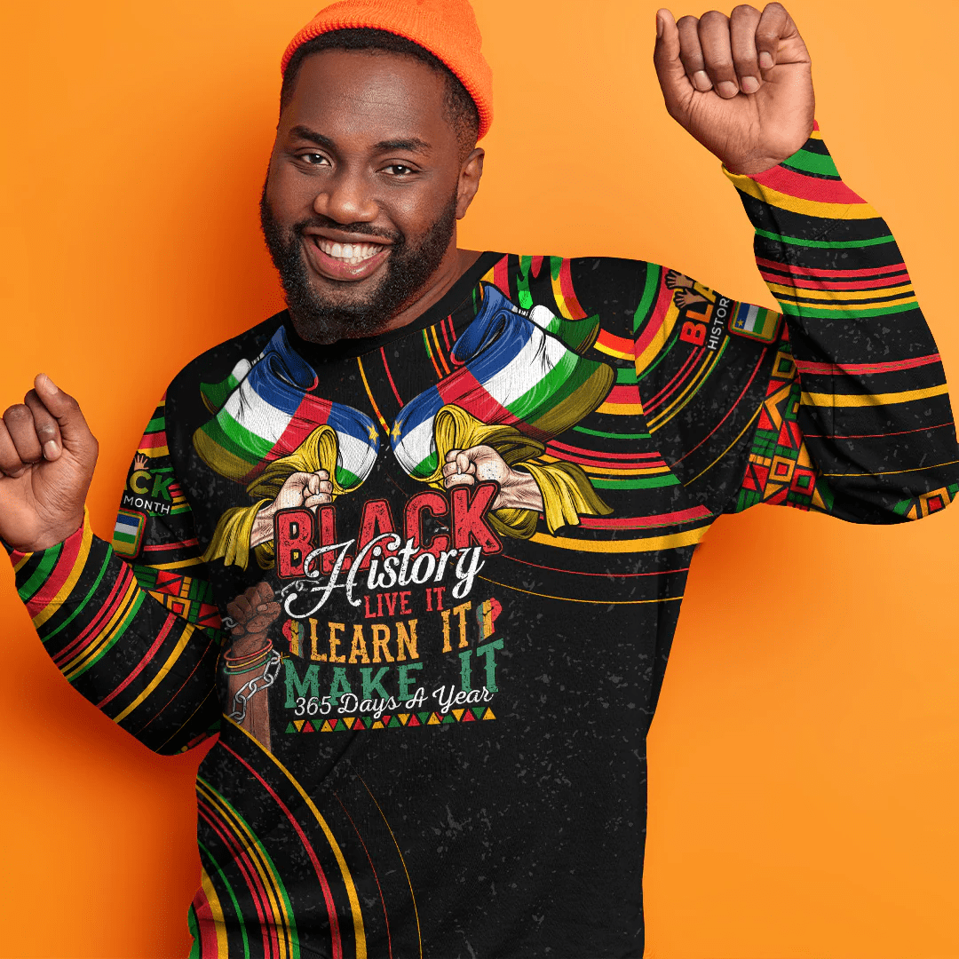 Africa Clothing Central African Sweatshirt Black History Live it Learn it Make it