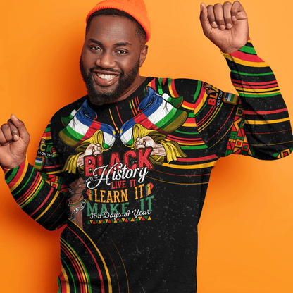Africa Clothing Central African Sweatshirt Black History Live it Learn it Make it