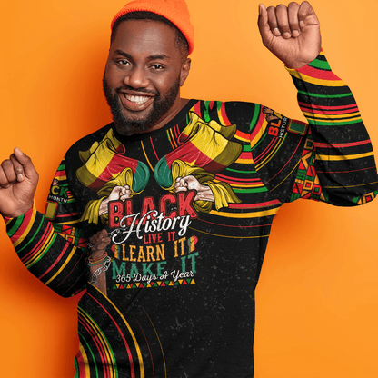 Africa Clothing Cameroon Sweatshirt Black History Live it Learn it Make it