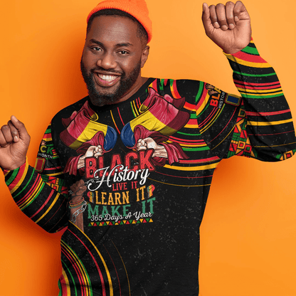 Africa Clothing Chad Sweatshirt Black History Live it Learn it Make it
