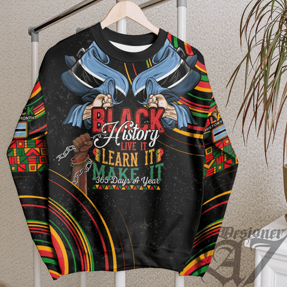 Africa Clothing Botswana Sweatshirt Black History Live it Learn it Make it