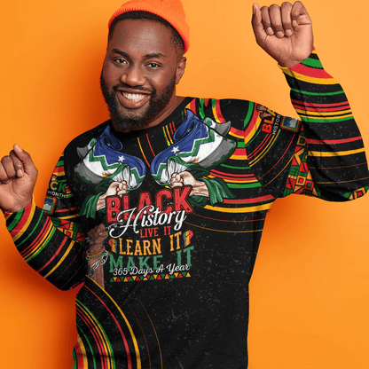 Africa Clothing KwaZulu Natal Region of South Africa Sweatshirt Black History Live it Learn it Make it