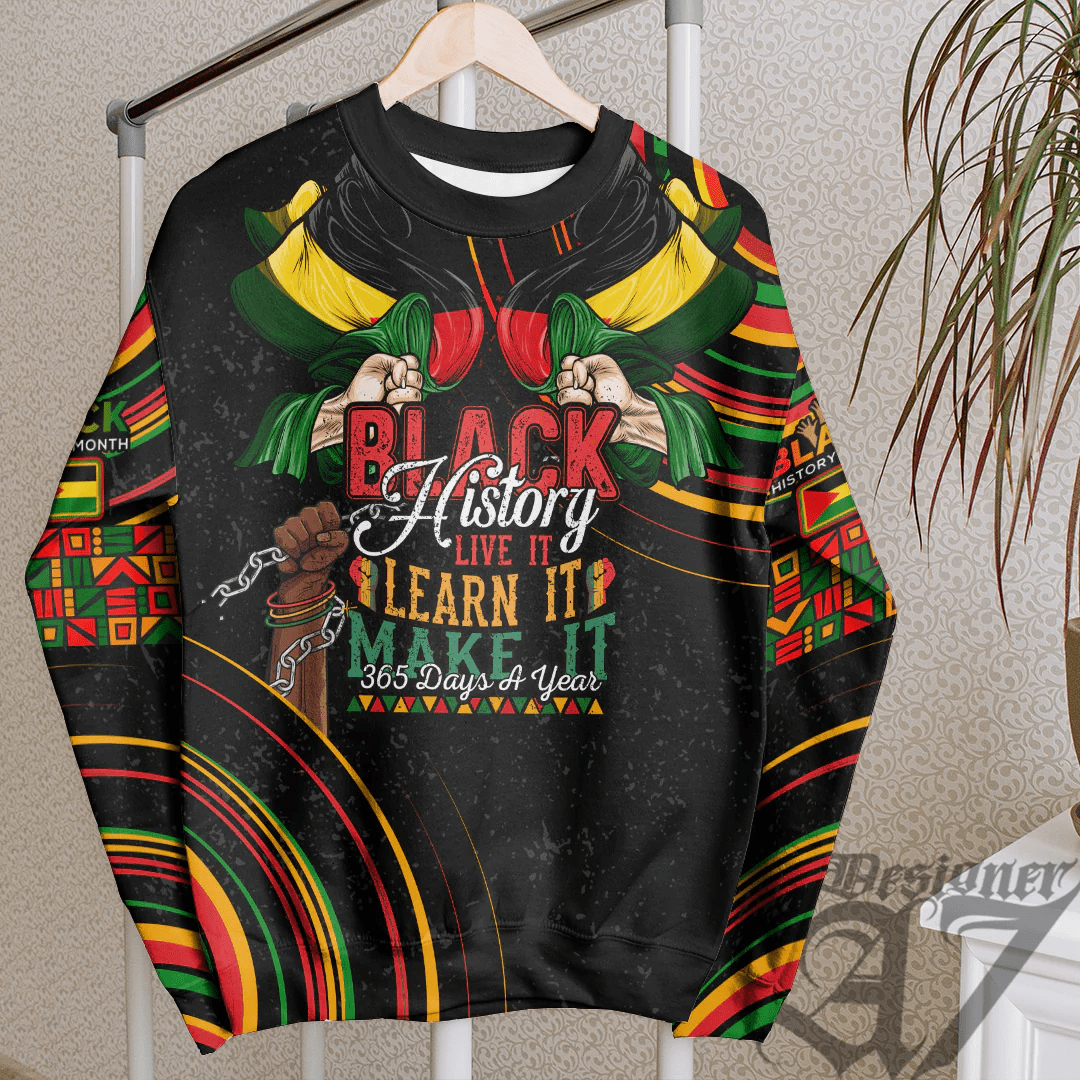 Africa Clothing Benishangul Gumuz Ethiopia National Regional State Sweatshirt Black History Live it Learn it Make it