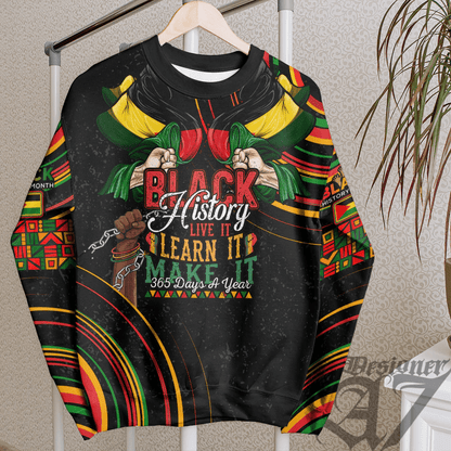 Africa Clothing Benishangul Gumuz Ethiopia National Regional State Sweatshirt Black History Live it Learn it Make it