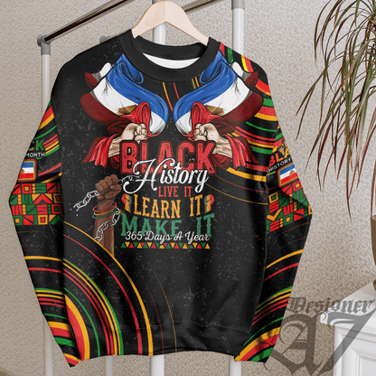 Africa Clothing Southern Nations Ethiopia National Regional State Sweatshirt Black History Live it Learn it Make it