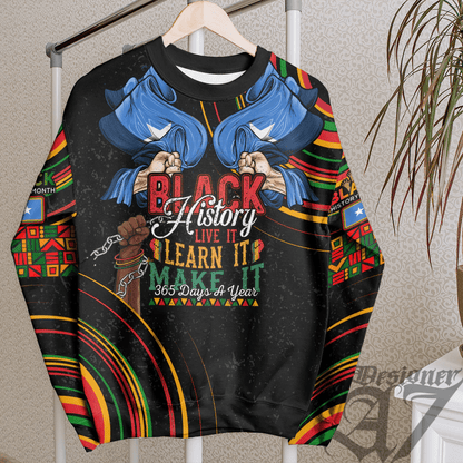 Africa Clothing Somalia Sweatshirt Black History Live it Learn it Make it