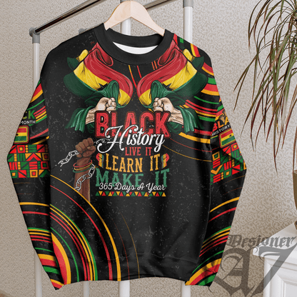 Africa Clothing Ghana Sweatshirt Black History Live it Learn it Make it