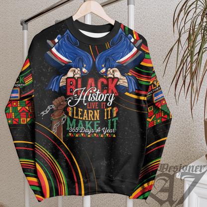 Africa Clothing Cape Verde Sweatshirt Black History Live it Learn it Make it