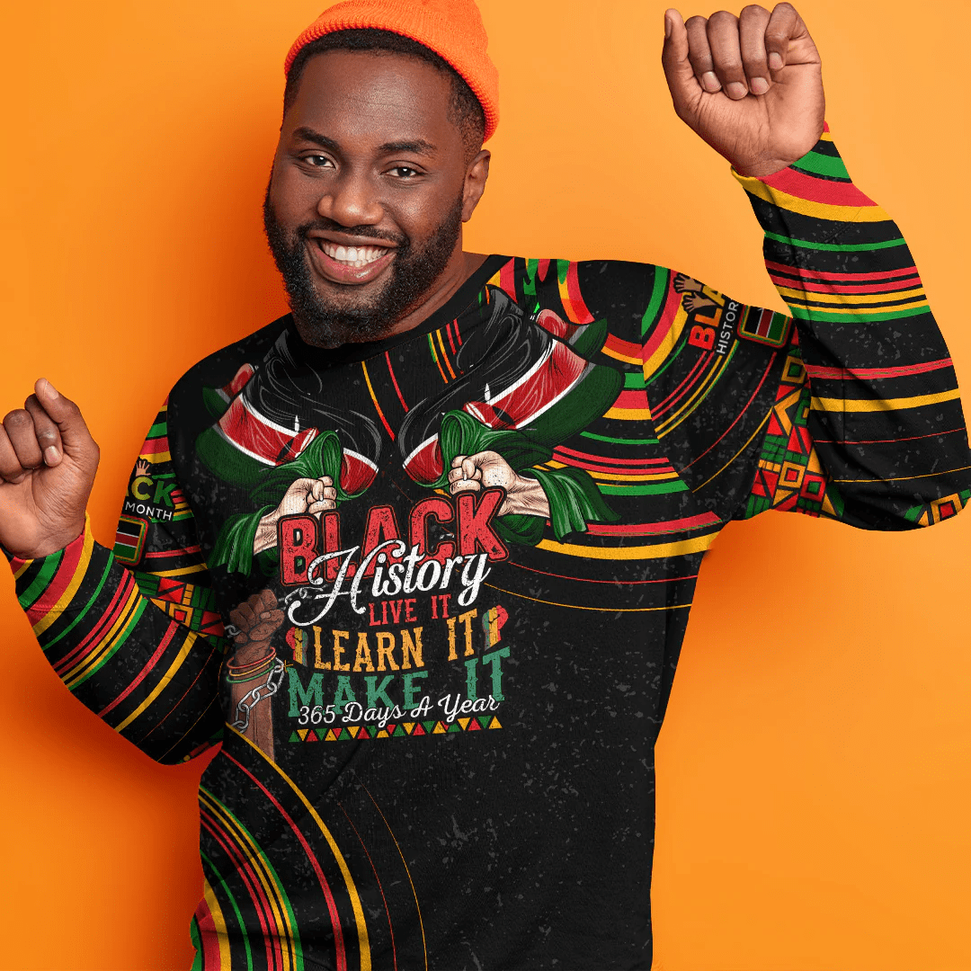 Africa Clothing Kenya Sweatshirt Black History Live it Learn it Make it