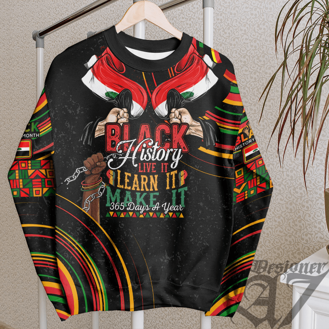 Africa Clothing Oromia Sweatshirt Black History Live it Learn it Make it