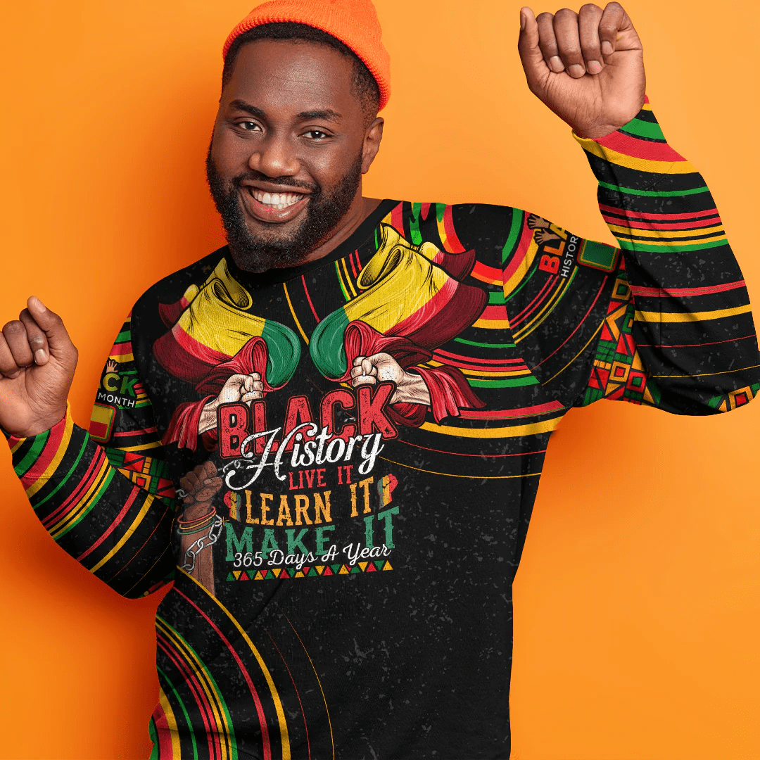 Africa Clothing Benin Sweatshirt Black History Live it Learn it Make it