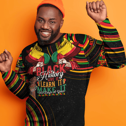 Africa Clothing Benin Sweatshirt Black History Live it Learn it Make it