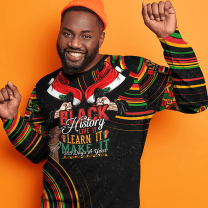 Africa Clothing Oromia Sweatshirt Black History Live it Learn it Make it