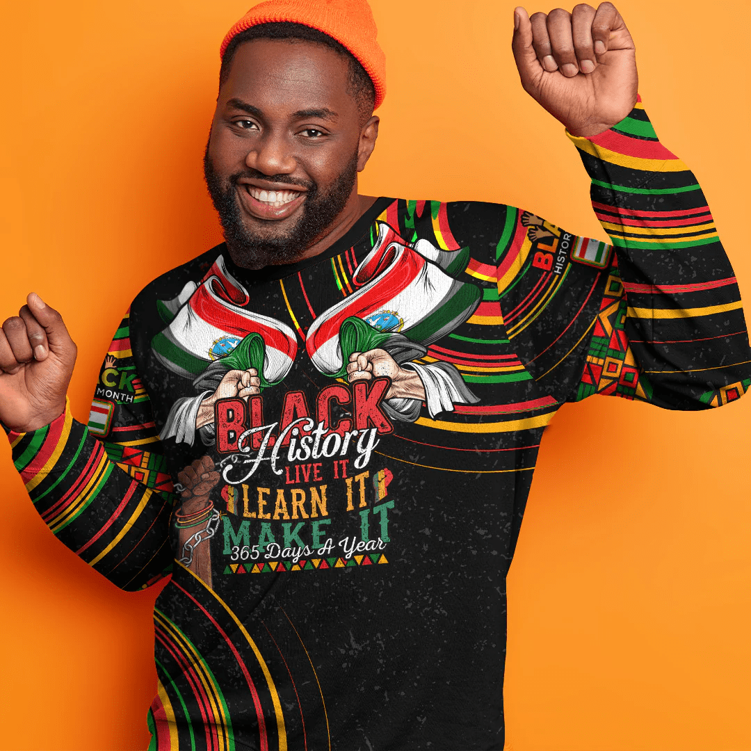 Africa Clothing Harari Ethiopia National Regional State Sweatshirt Black History Live it Learn it Make it