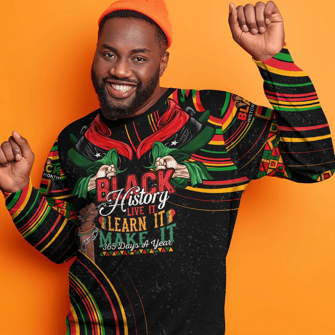 Africa Clothing Libya Sweatshirt Black History Live it Learn it Make it