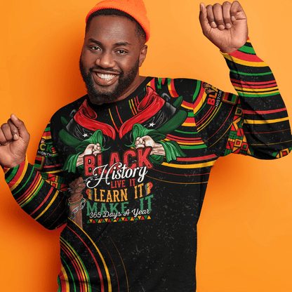 Africa Clothing Libya Sweatshirt Black History Live it Learn it Make it