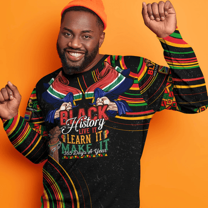 Africa Clothing South Africa Sweatshirt Black History Live it Learn it Make it