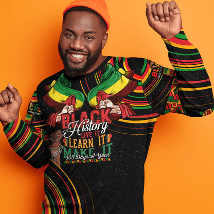 Africa Clothing Ethiopia Sweatshirt Black History Live it Learn it Make it