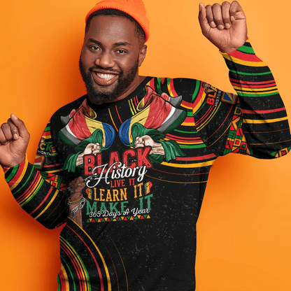 Africa Clothing Seychelles Sweatshirt Black History Live it Learn it Make it