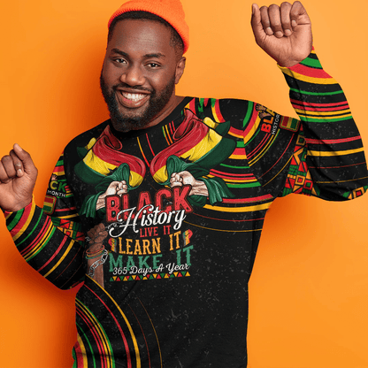 Africa Clothing Ghana Sweatshirt Black History Live it Learn it Make it