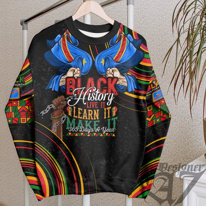 Africa Clothing Democratic Republic Of The Congo Sweatshirt Black History Live it Learn it Make it
