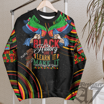 Africa Clothing Eritrea Sweatshirt Black History Live it Learn it Make it