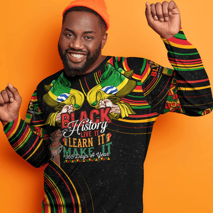 Africa Clothing Nairobi the Capital City Region of Kenya Sweatshirt Black History Live it Learn it Make it