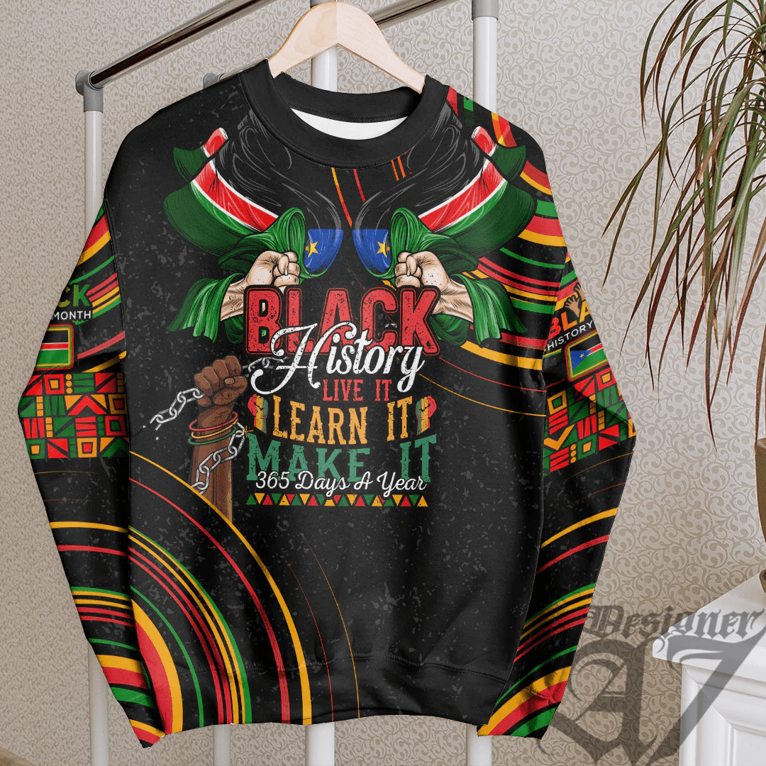 Africa Clothing Sudan Sweatshirt Black History Live it Learn it Make it